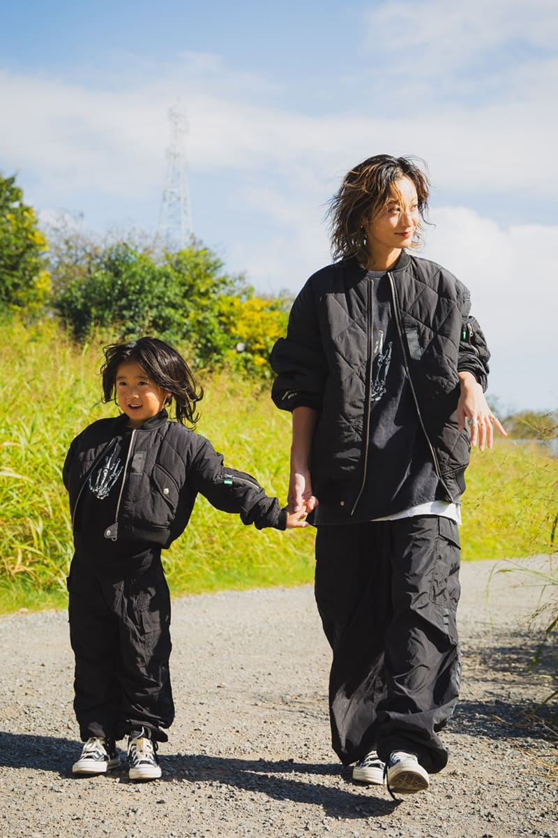 【KIDS】FGMN MAYO EMBROIDERY NYLON CARGO PANTS - BLACK