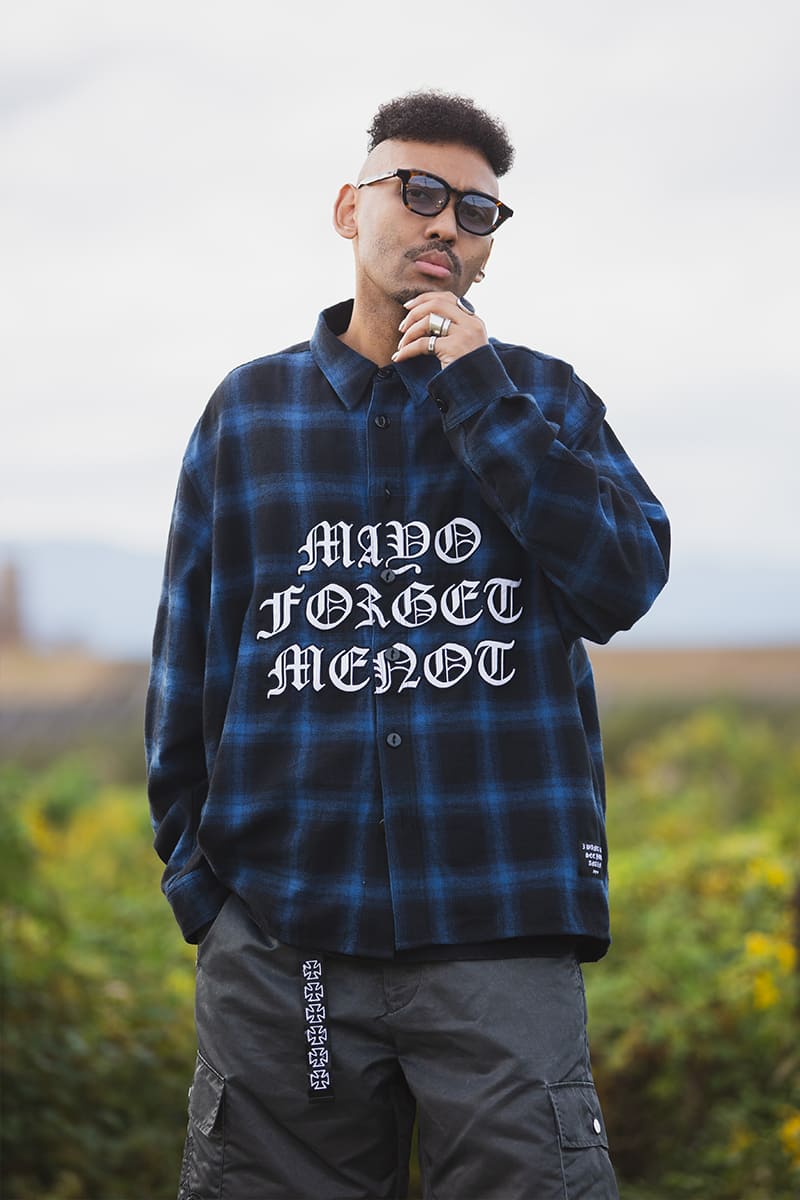 FRONT LOGO EMBROIDERY CHECK SHIRT