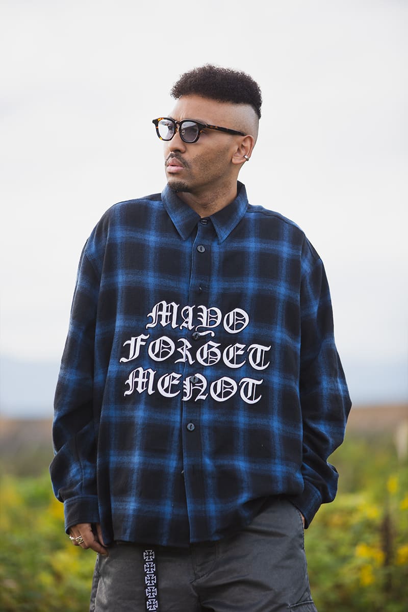 FRONT LOGO EMBROIDERY CHECK SHIRT
