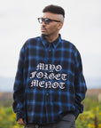 FRONT LOGO EMBROIDERY CHECK SHIRT