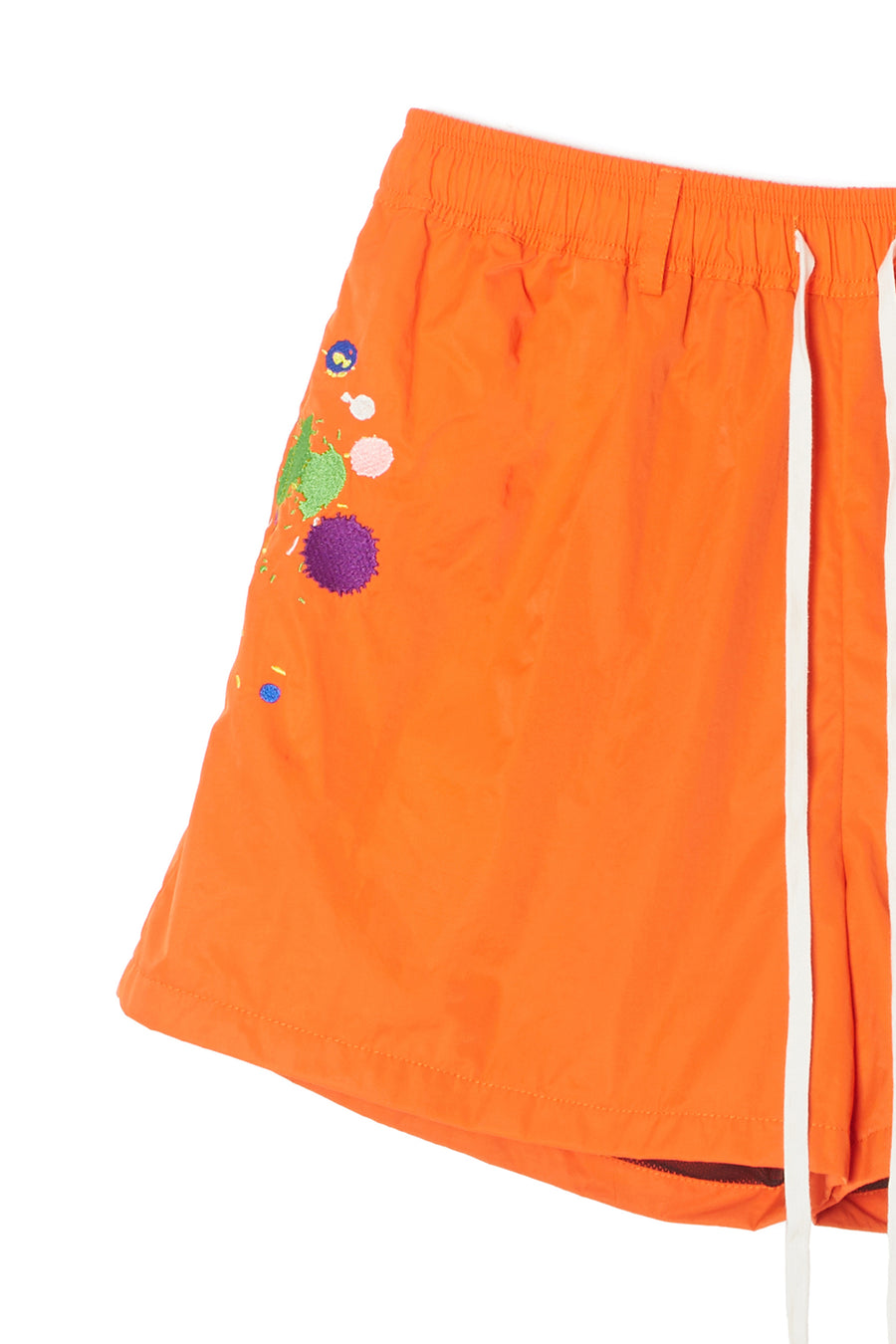 MAYO PAINT Embroidery Swim Shorts -  ORANGE