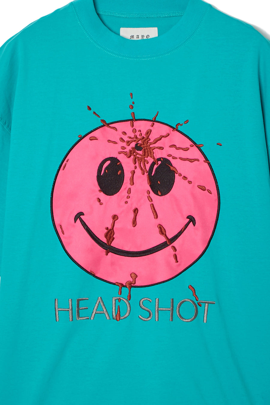 HEAD SHOT Embroidery short Sleeve Tee - KINMIYA BLUE