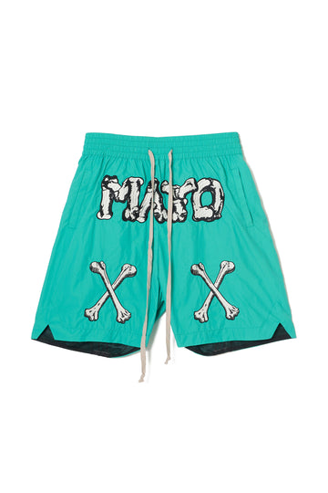 [Sales start in mid-March] [WEB LIMITED] MAYO BONES Embroidery Shorts - KINMIYA BLUE