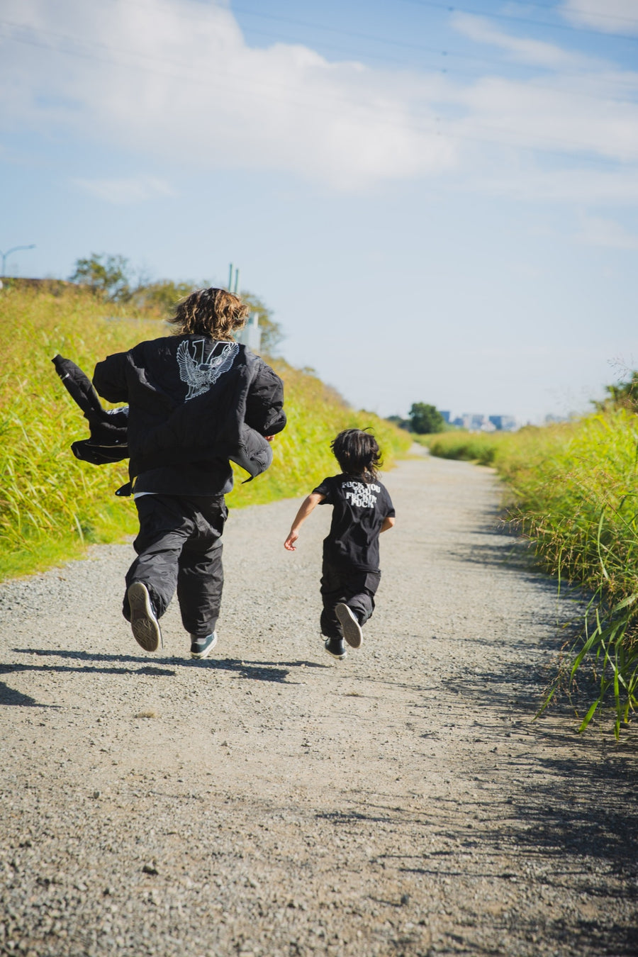 【KIDS】EAGLE  EMBROIDERY NYLON JKT -  BLACK