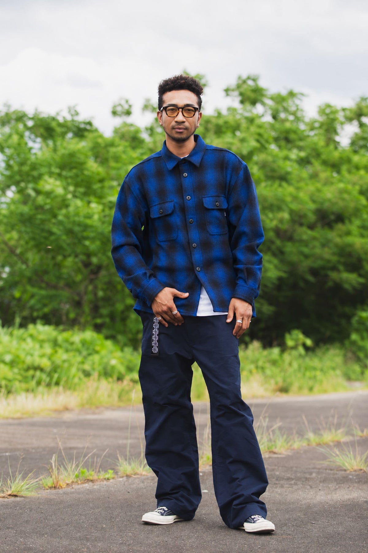 PLAIN LONG SLEEVED CHECK SHIRT