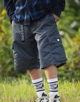 MY LOGO EMBROIDERY FADE NYLON CARGO SHORTS