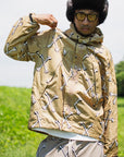 MAYO CROSS BONES EMBROIDERY NYLON MOUNTAIN PARKA - GOLD