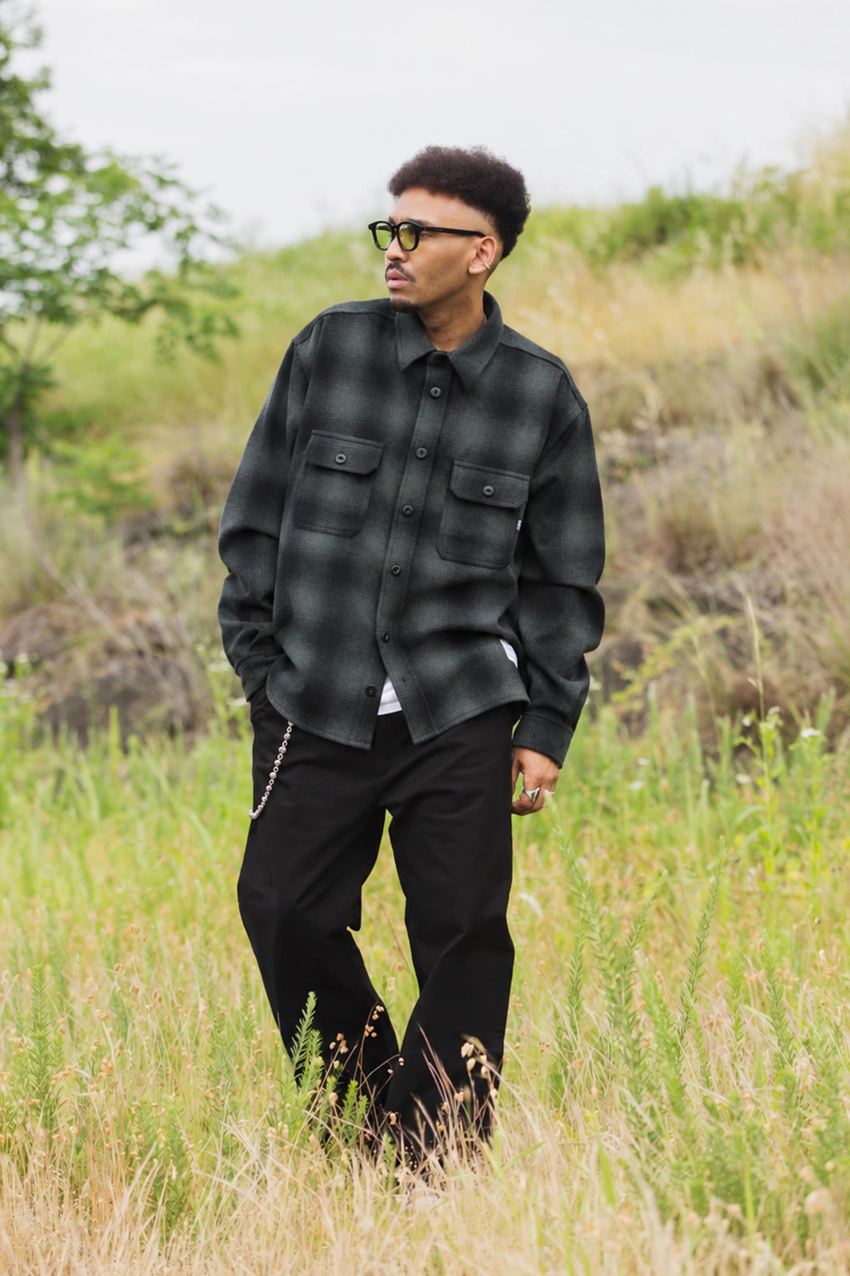 PLAIN LONG SLEEVED CHECK SHIRT