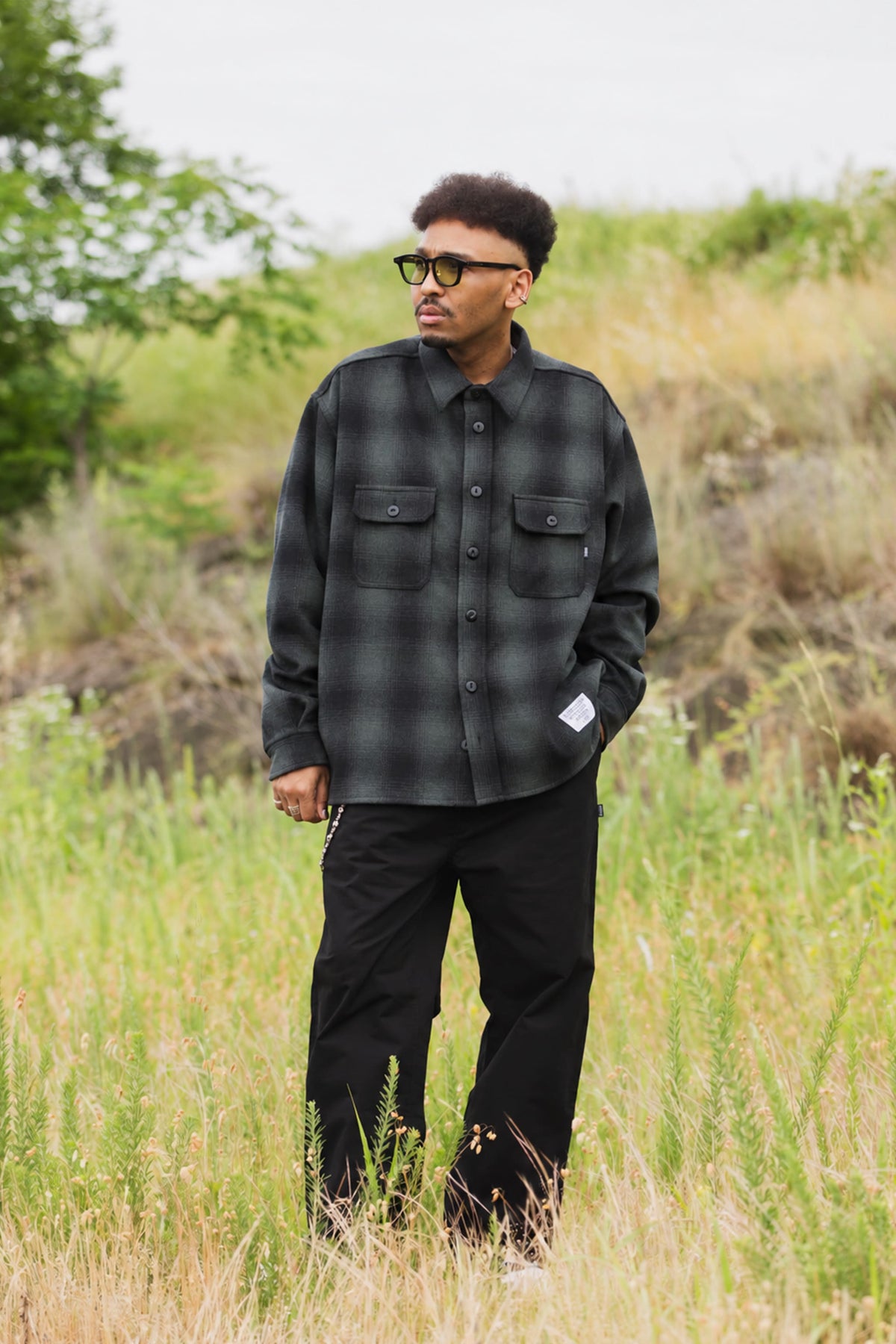 PLAIN LONG SLEEVED CHECK SHIRT