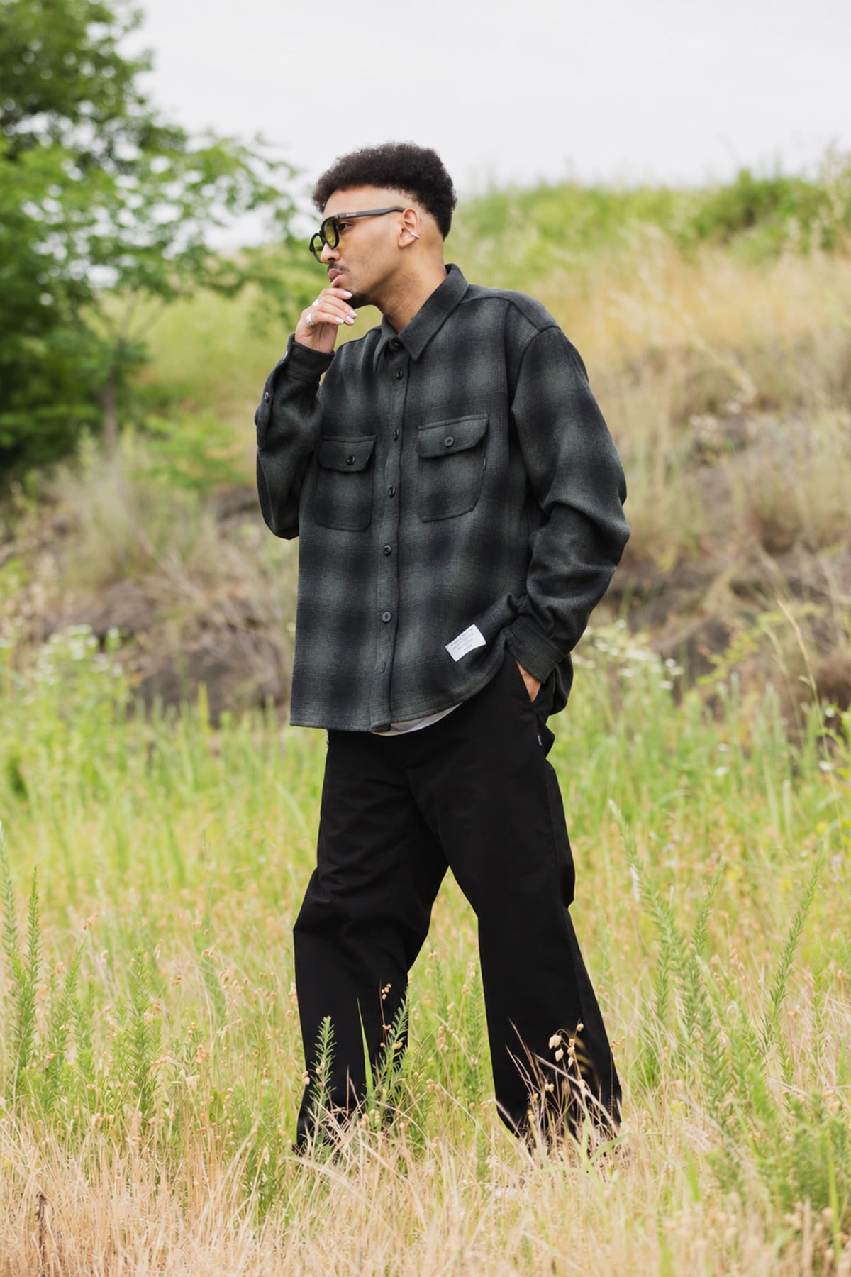 PLAIN LONG SLEEVED CHECK SHIRT