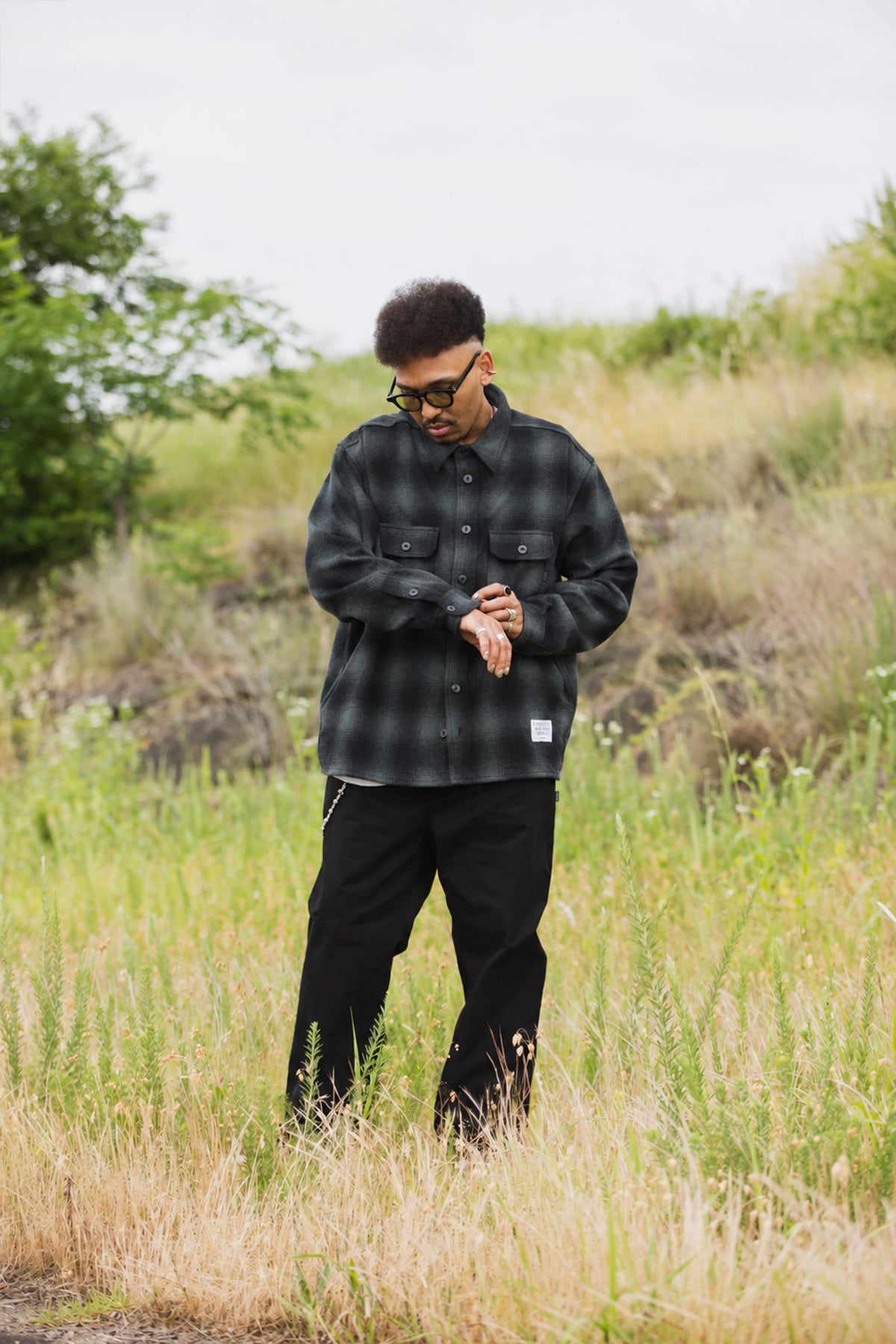 PLAIN LONG SLEEVED CHECK SHIRT