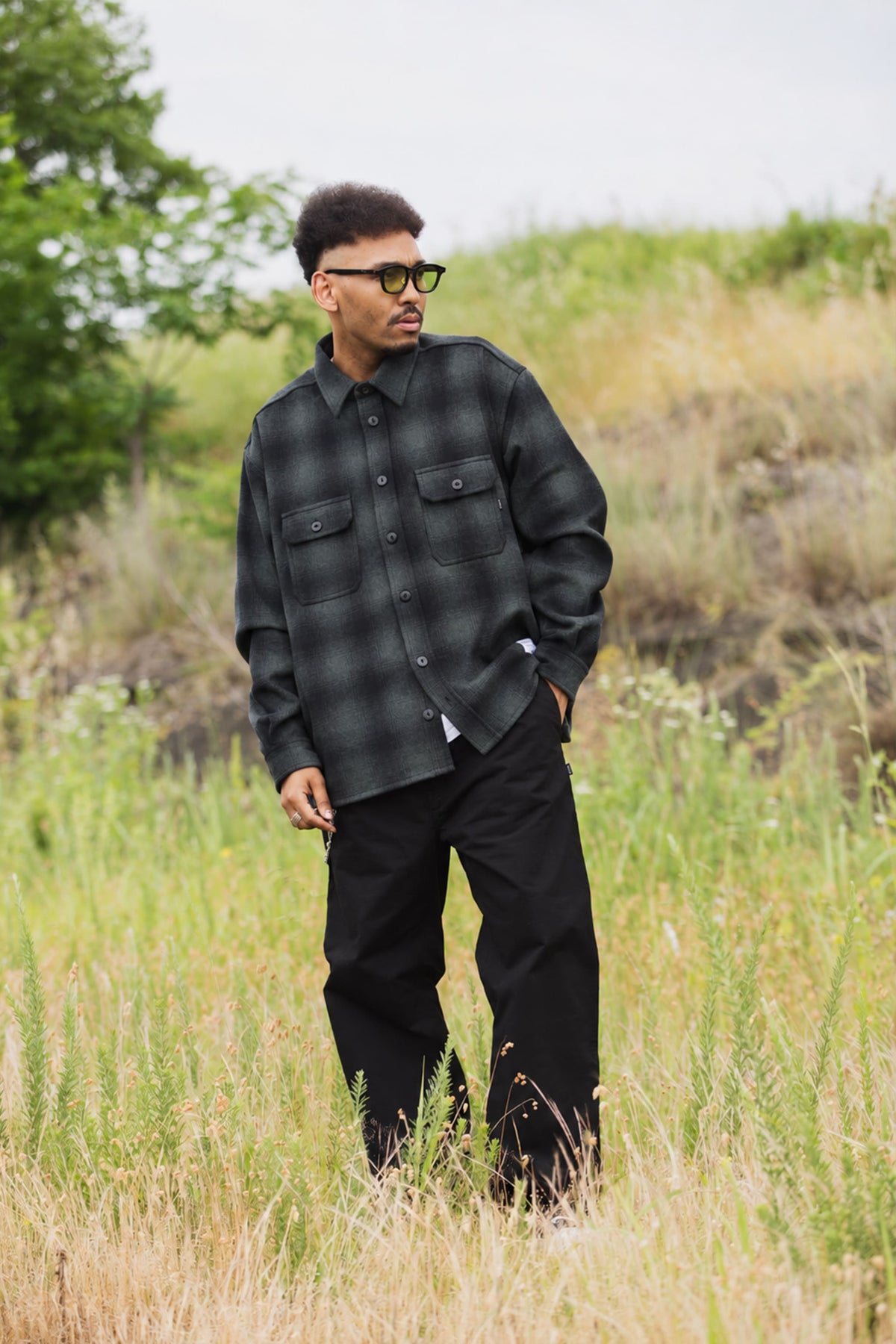PLAIN LONG SLEEVED CHECK SHIRT