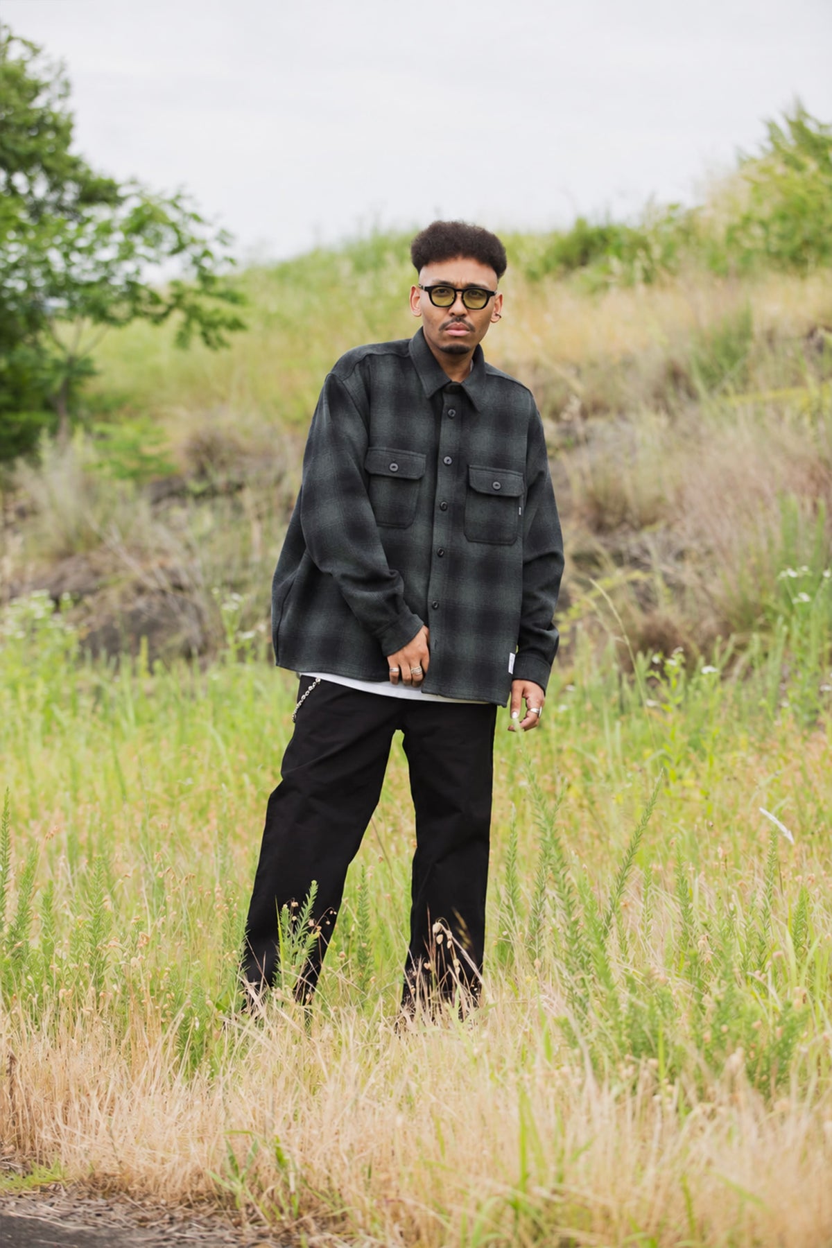 PLAIN LONG SLEEVED CHECK SHIRT