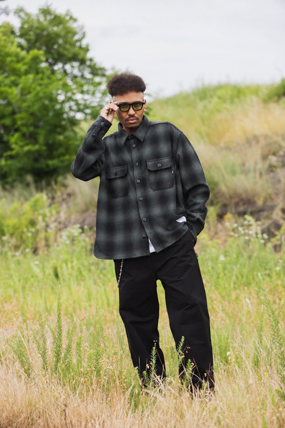 PLAIN LONG SLEEVED CHECK SHIRT