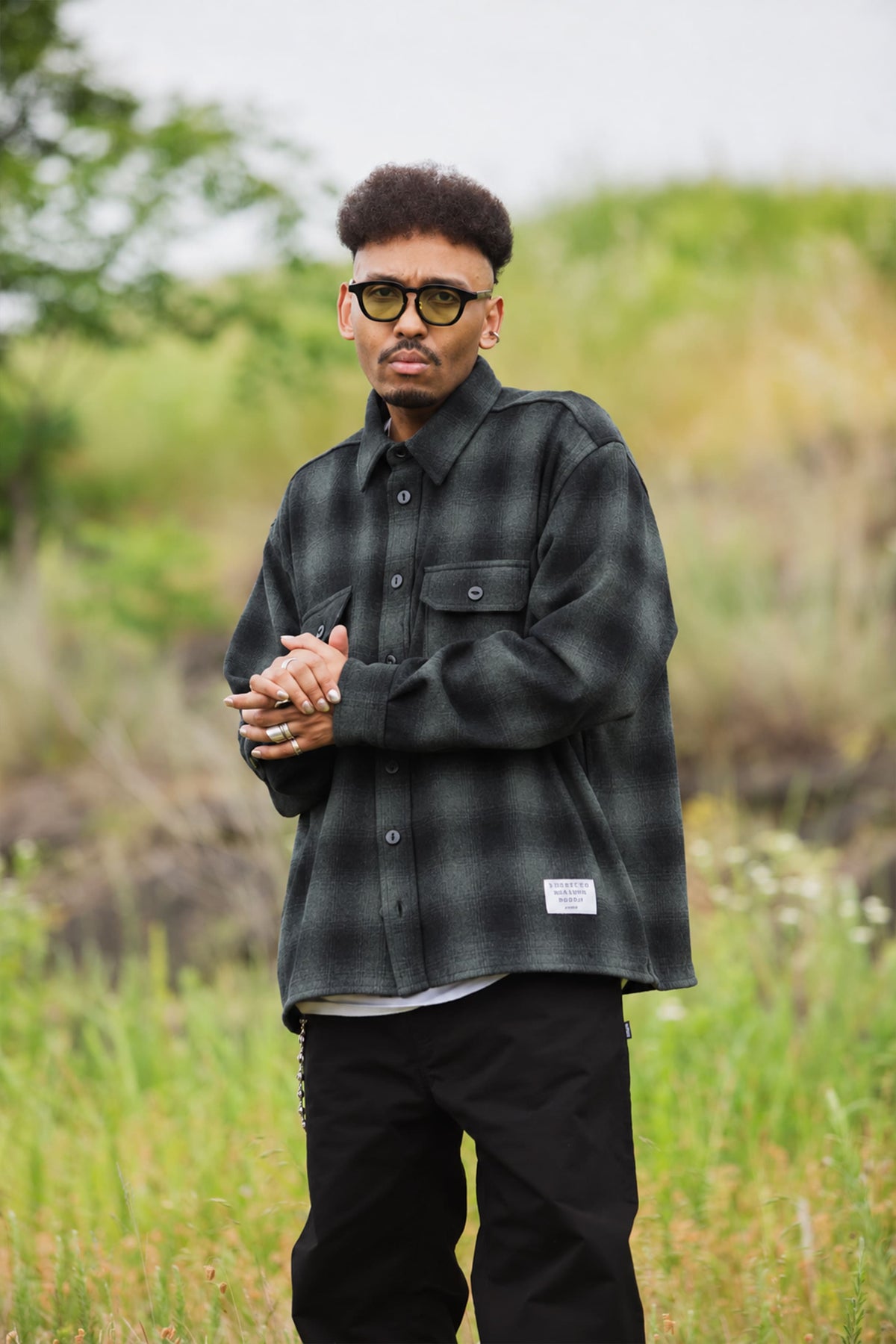 PLAIN LONG SLEEVED CHECK SHIRT