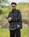 PLAIN LONG SLEEVED CHECK SHIRT