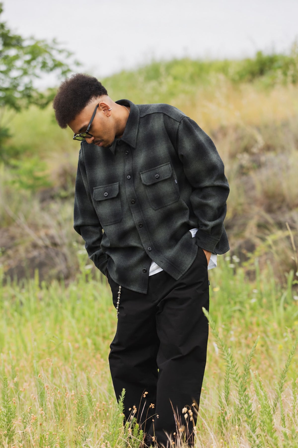 PLAIN LONG SLEEVED CHECK SHIRT