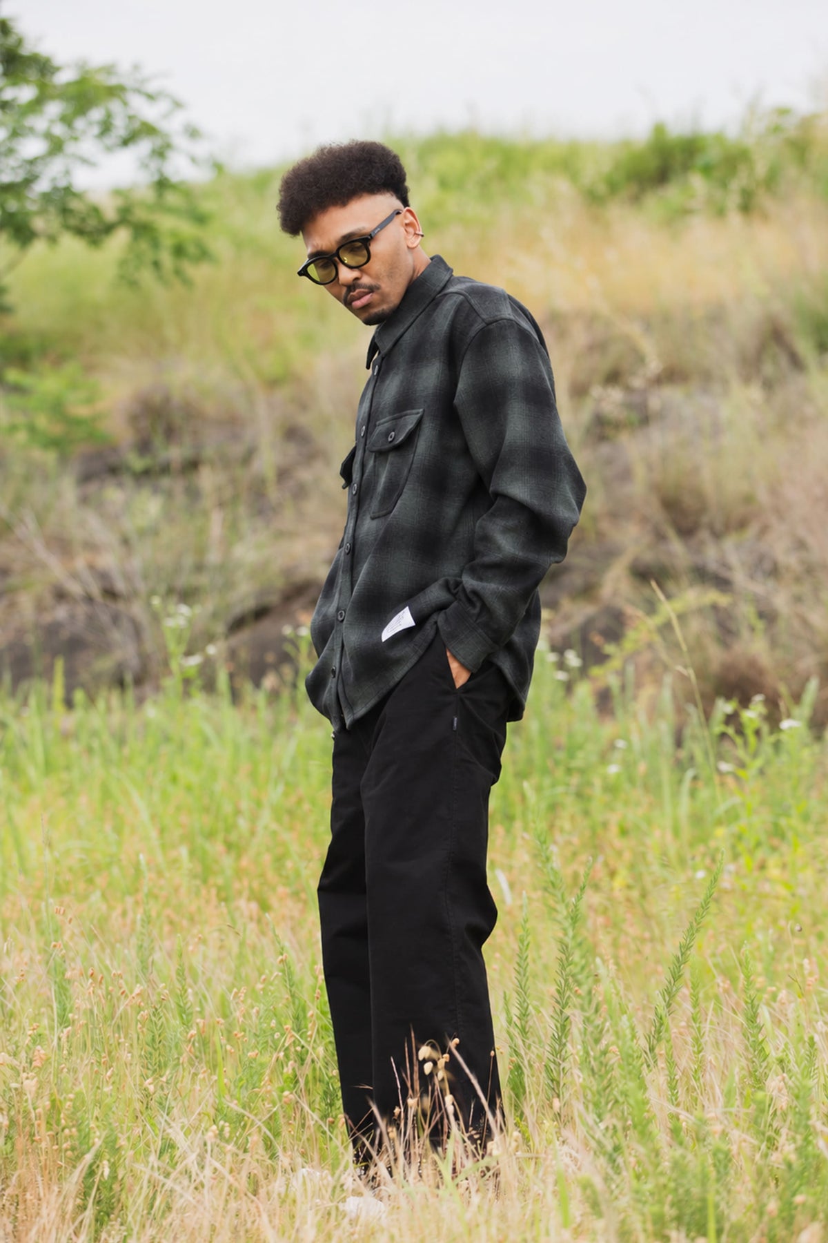 PLAIN LONG SLEEVED CHECK SHIRT