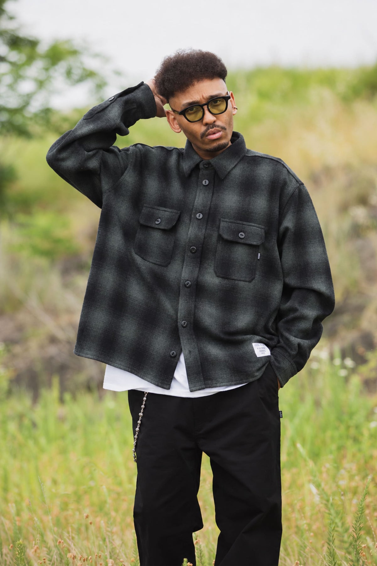 PLAIN LONG SLEEVED CHECK SHIRT