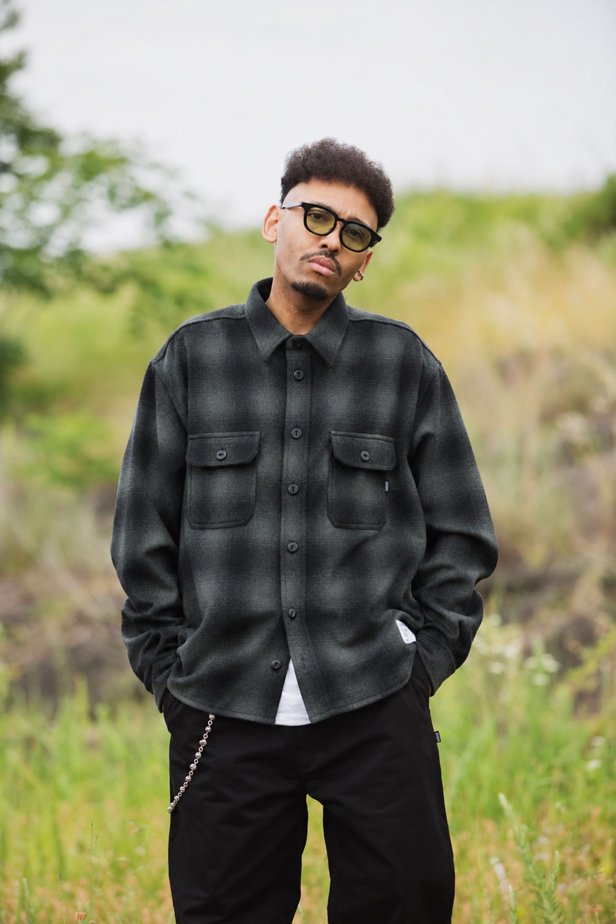 PLAIN LONG SLEEVED CHECK SHIRT