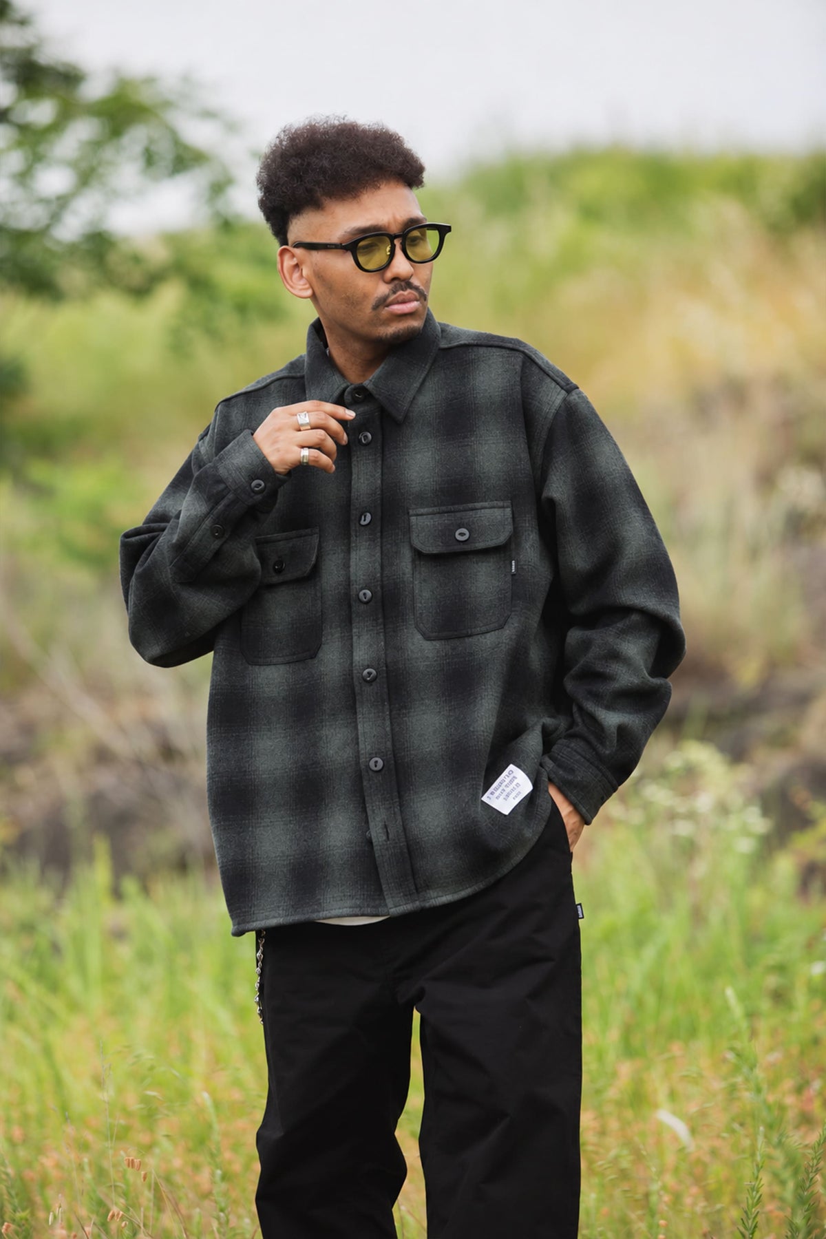 PLAIN LONG SLEEVED CHECK SHIRT