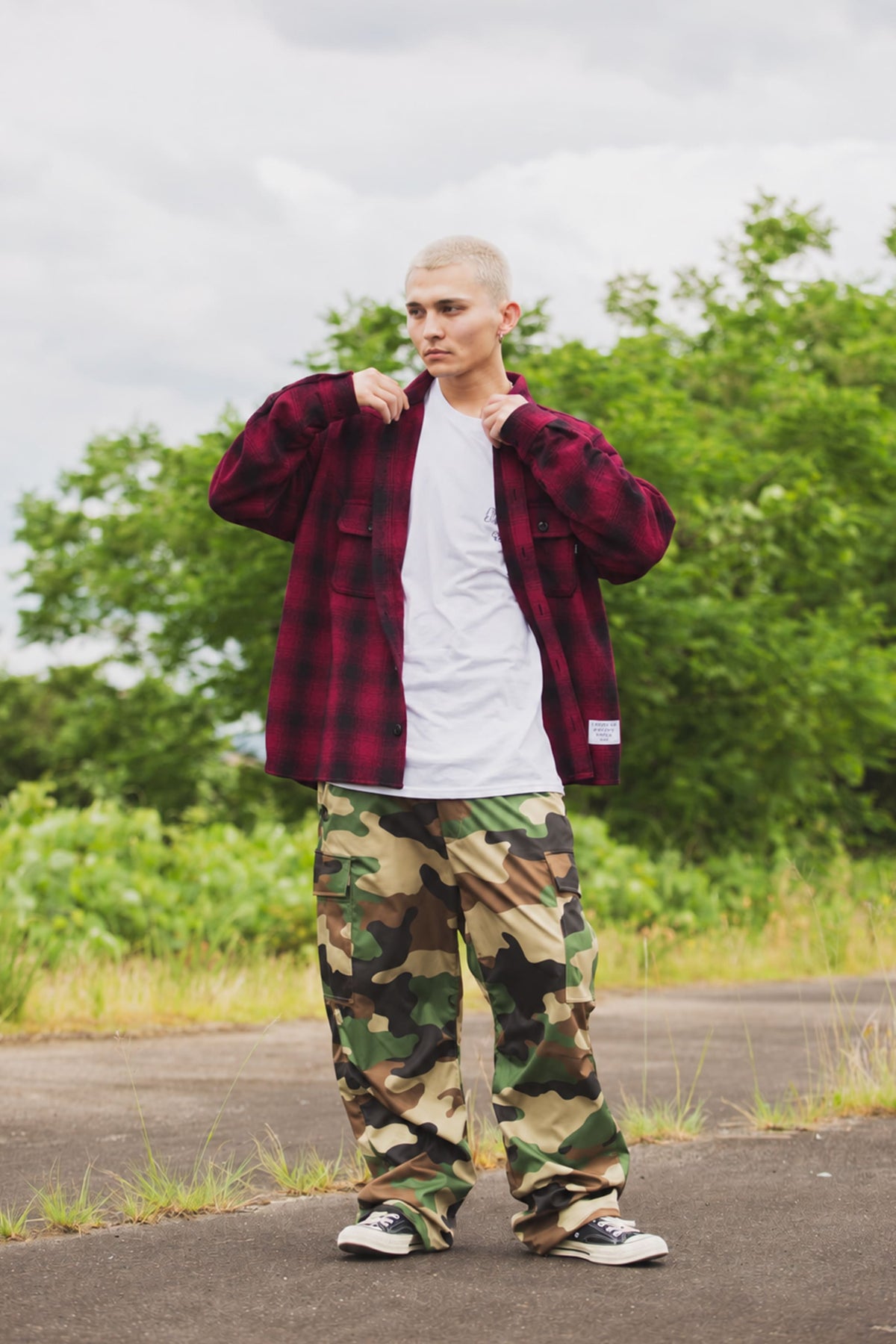 PLAIN LONG SLEEVED CHECK SHIRT