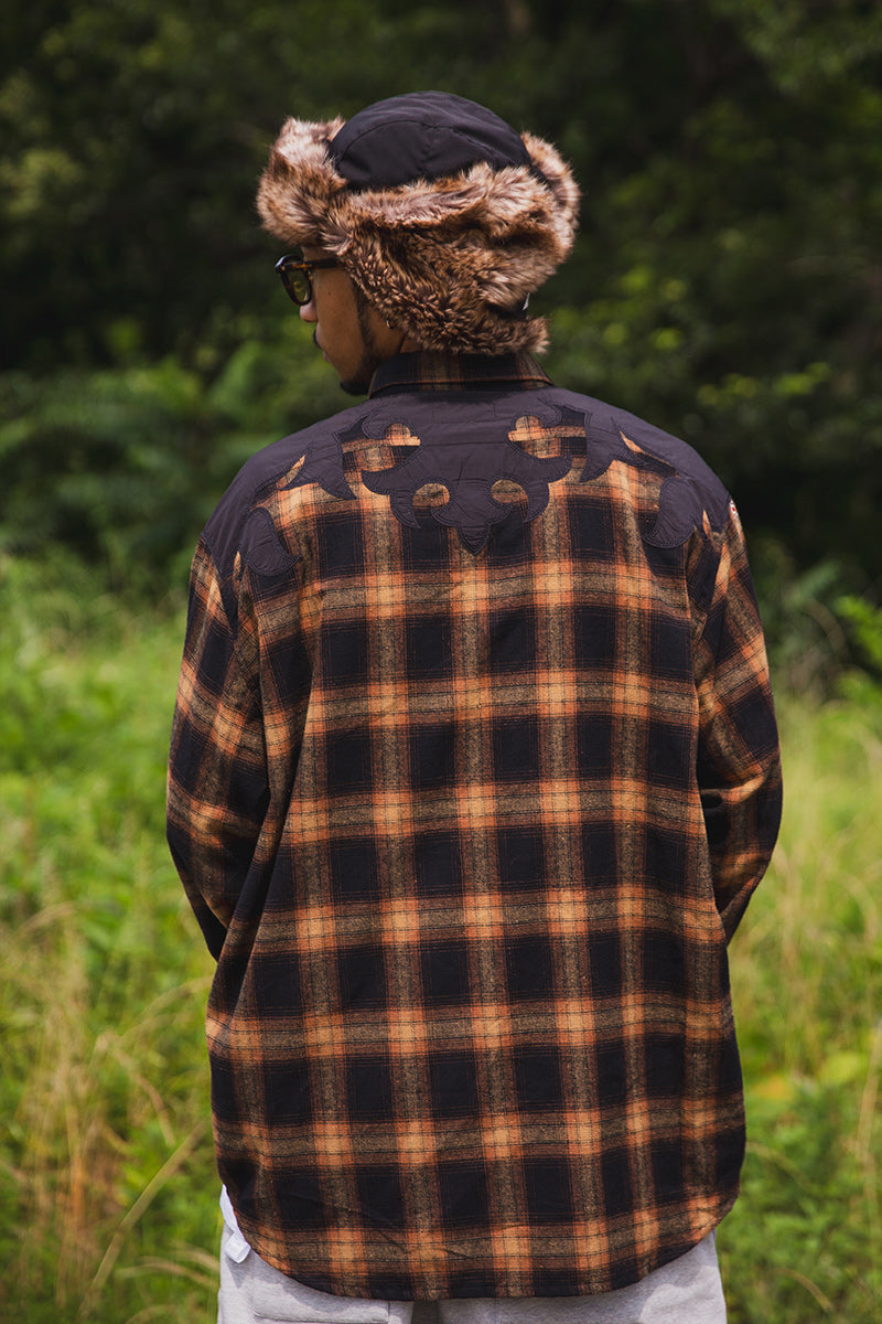 STUD LOOK EMBROIDERY CHECK SHIRT