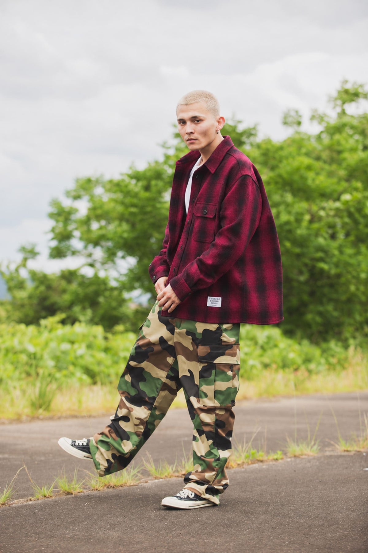 PLAIN LONG SLEEVED CHECK SHIRT