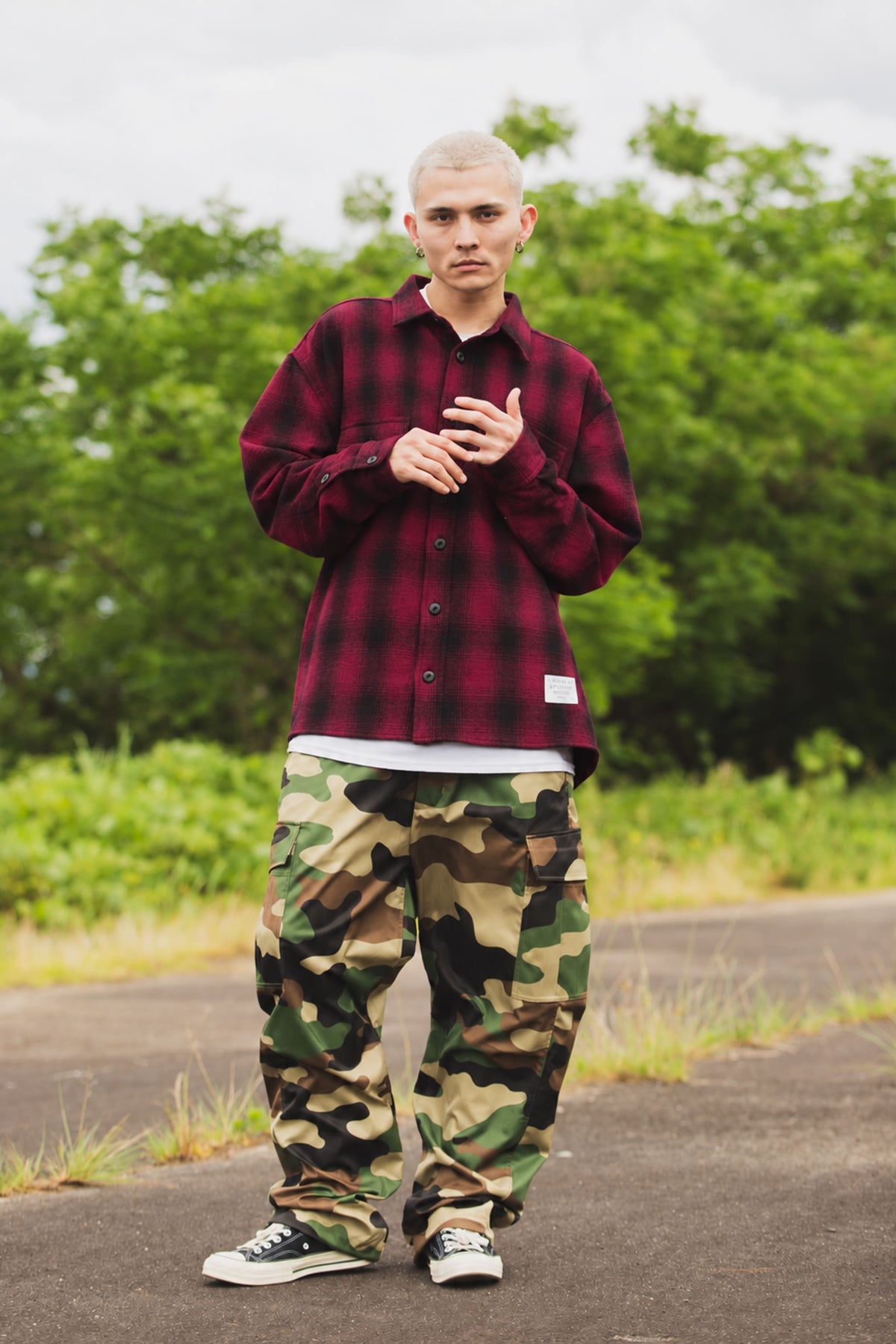 PLAIN LONG SLEEVED CHECK SHIRT