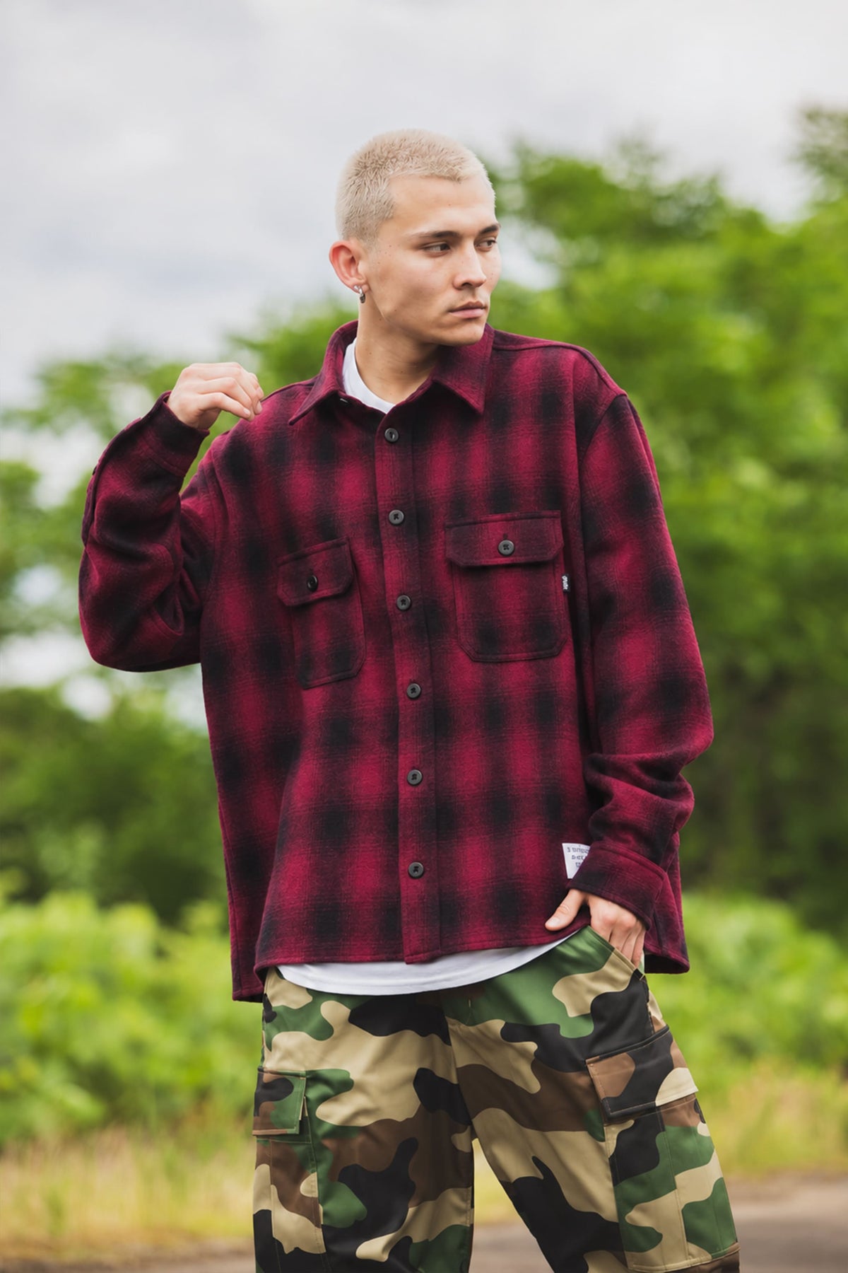 PLAIN LONG SLEEVED CHECK SHIRT
