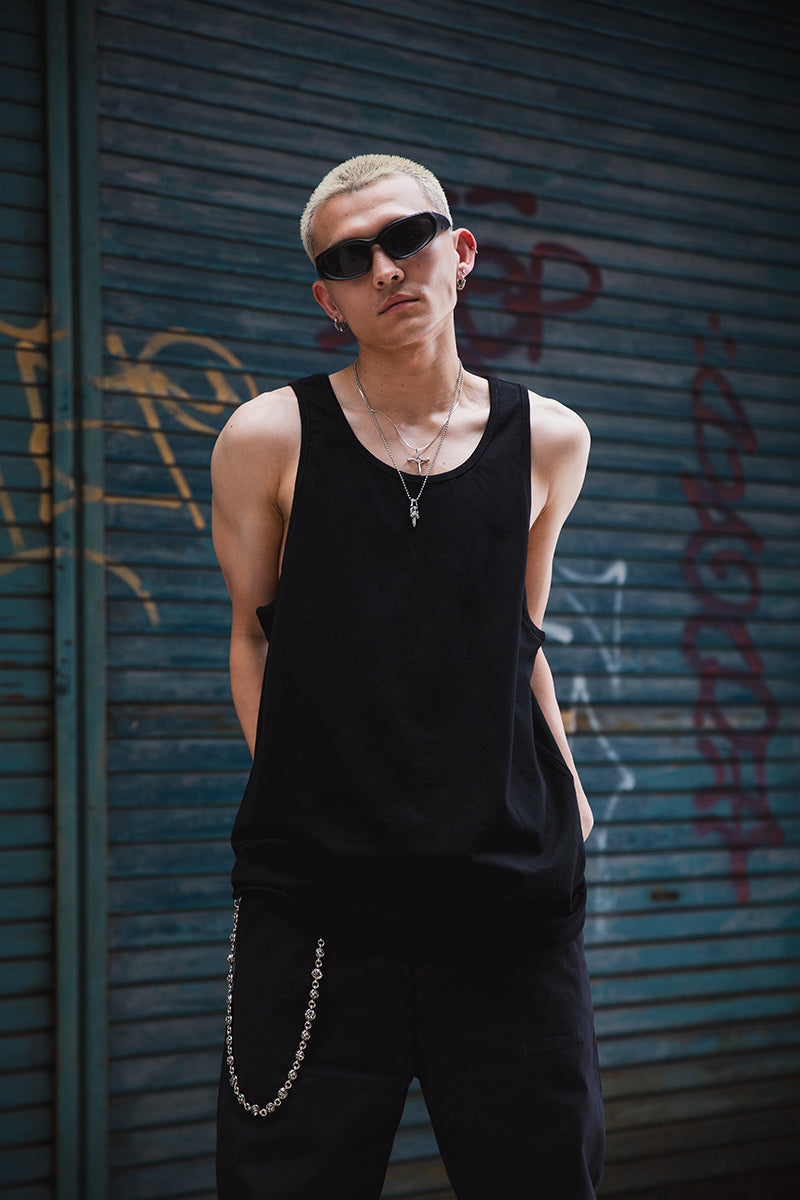 PLAIN EMBROIDERY TANK TOP