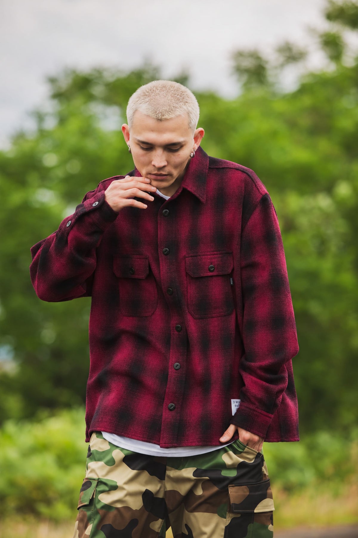 PLAIN LONG SLEEVED CHECK SHIRT