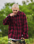 PLAIN LONG SLEEVED CHECK SHIRT