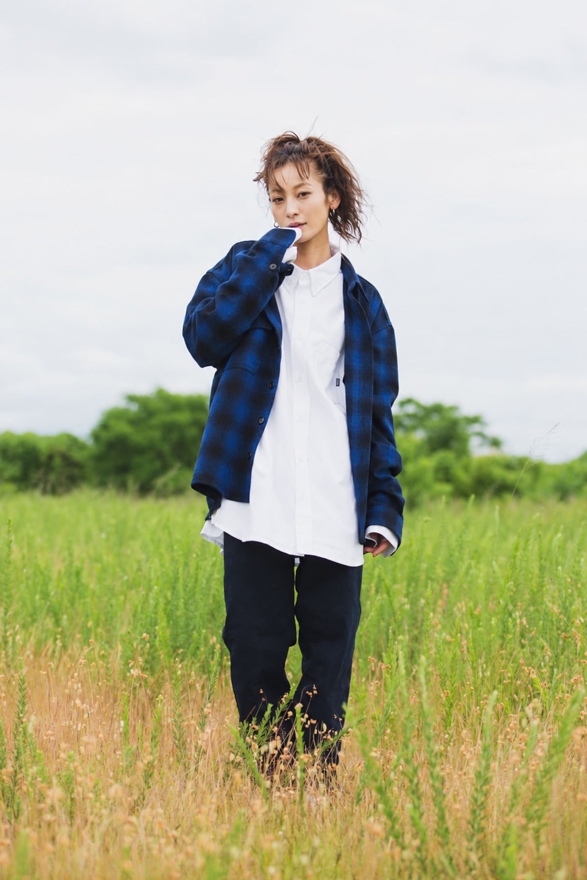 PLAIN LONG SLEEVED CHECK SHIRT