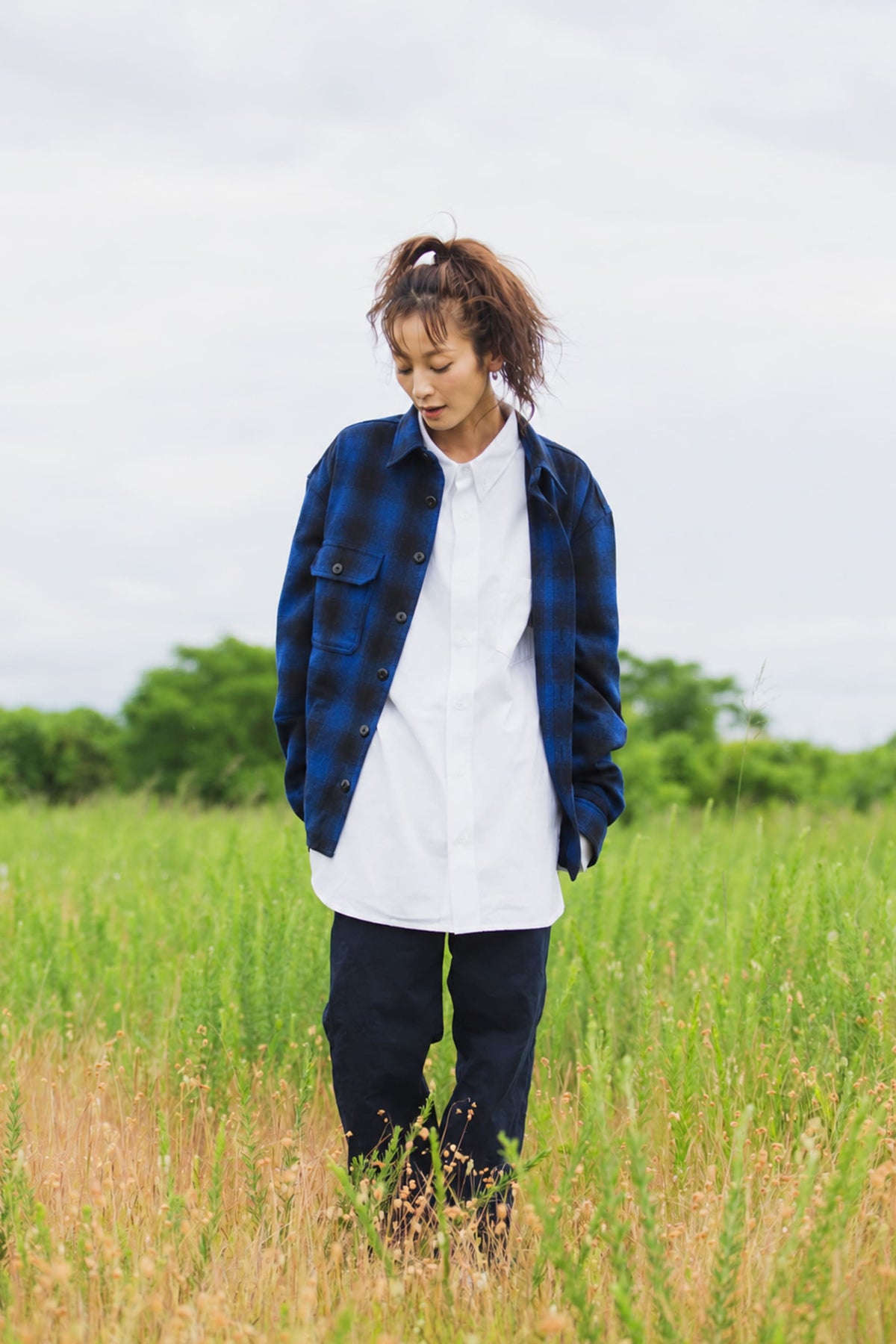 PLAIN LONG SLEEVED CHECK SHIRT