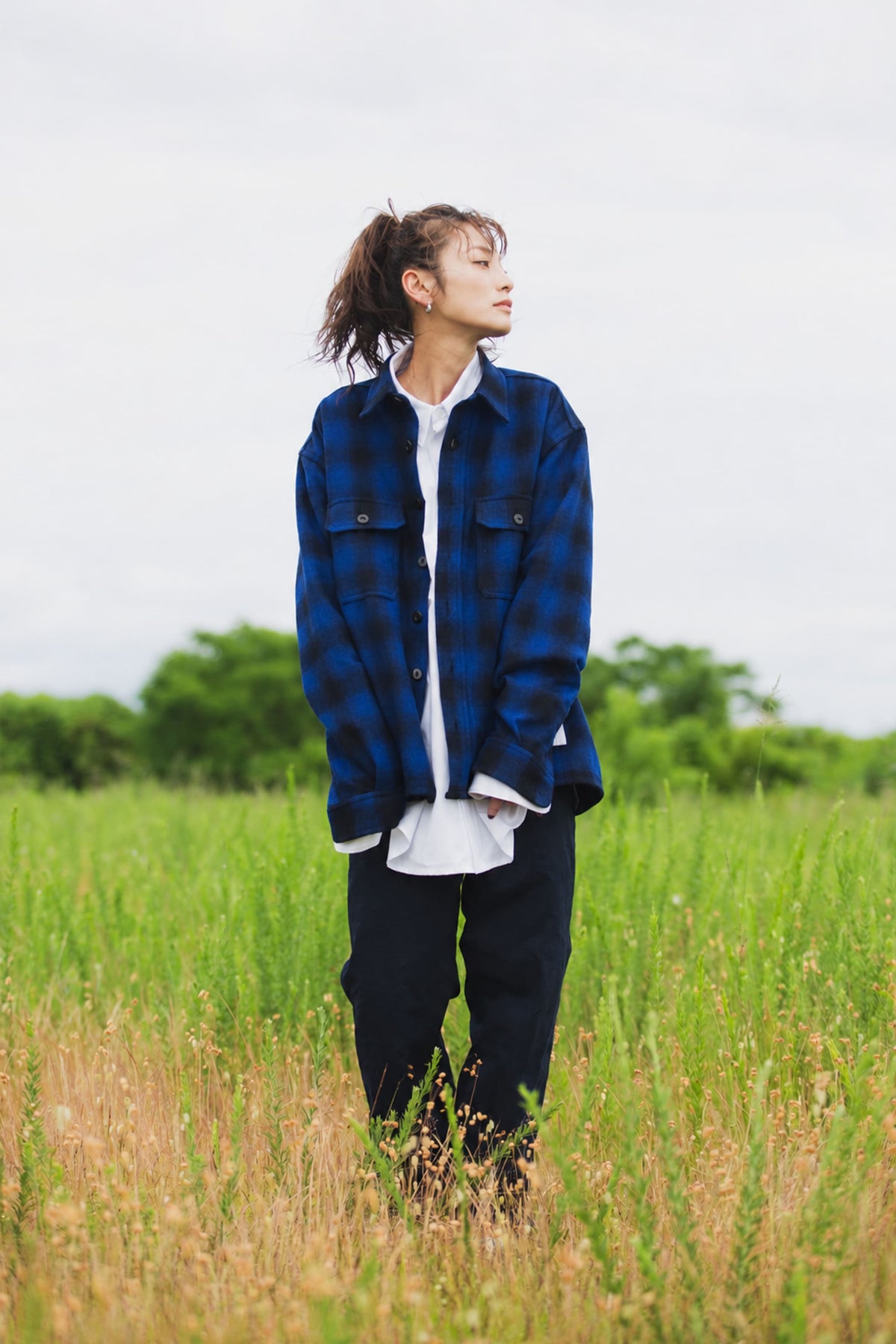 PLAIN LONG SLEEVED CHECK SHIRT