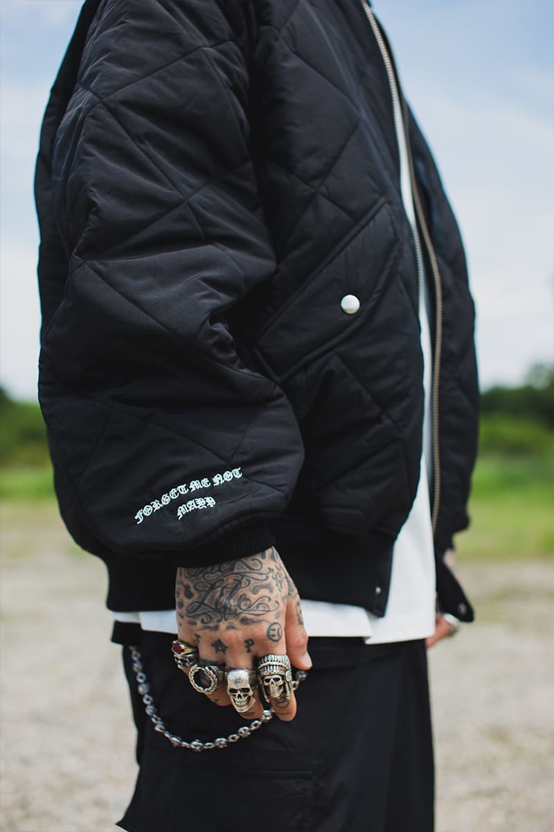 EAGLE  EMBROIDERY NYLON JKT - BLACK