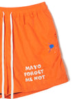 MAYO PAINT Embroidery Swim Shorts -  ORANGE