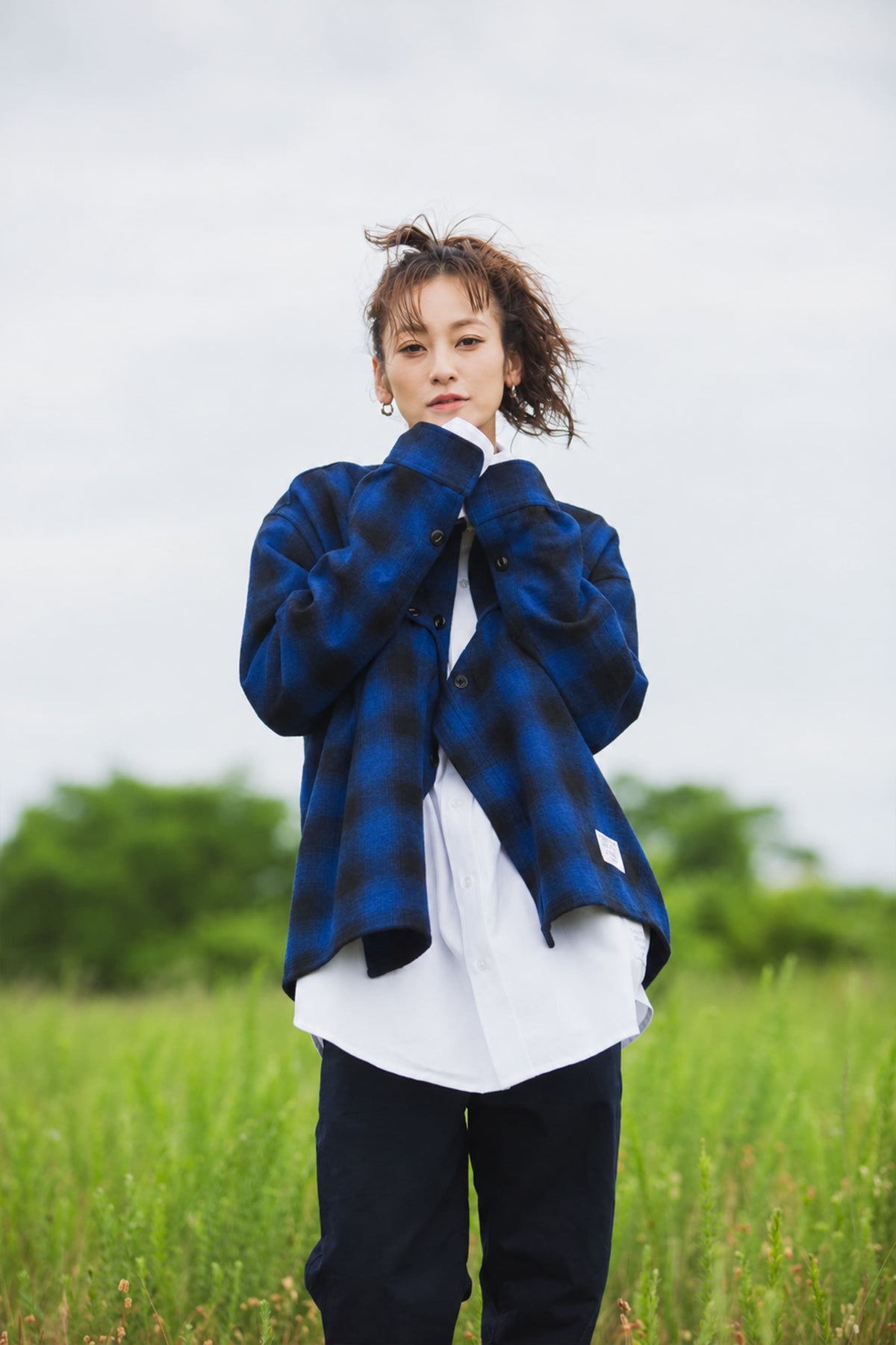 PLAIN LONG SLEEVED CHECK SHIRT
