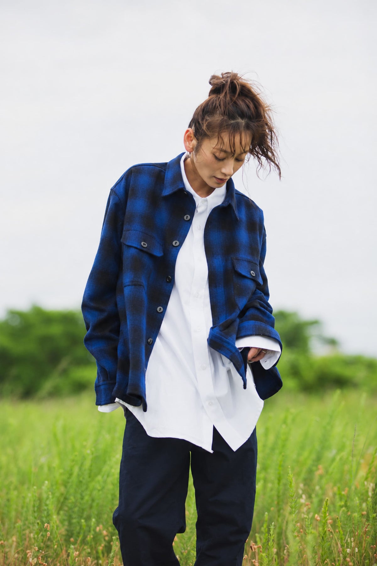 PLAIN LONG SLEEVED CHECK SHIRT
