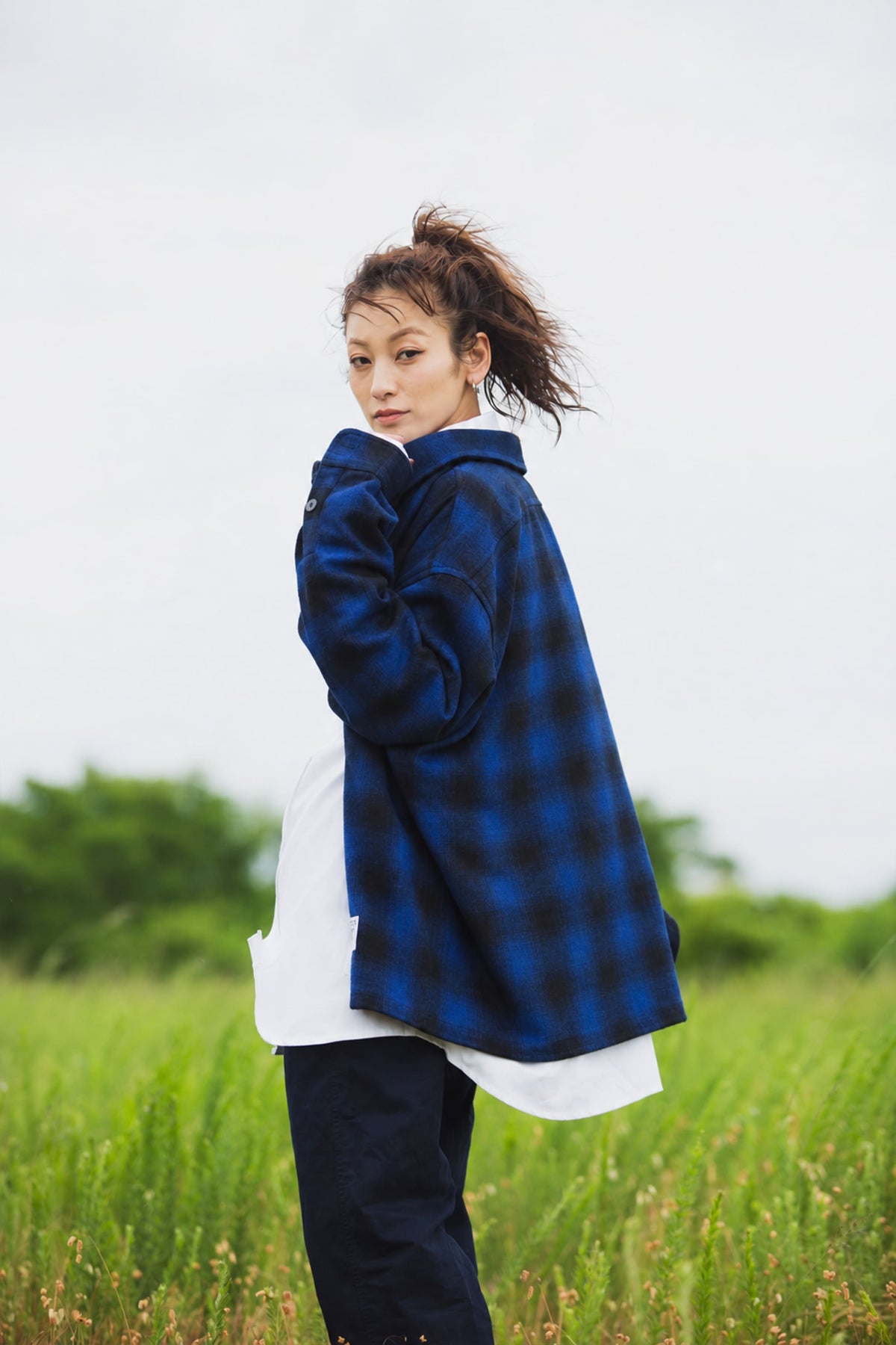 PLAIN LONG SLEEVED CHECK SHIRT