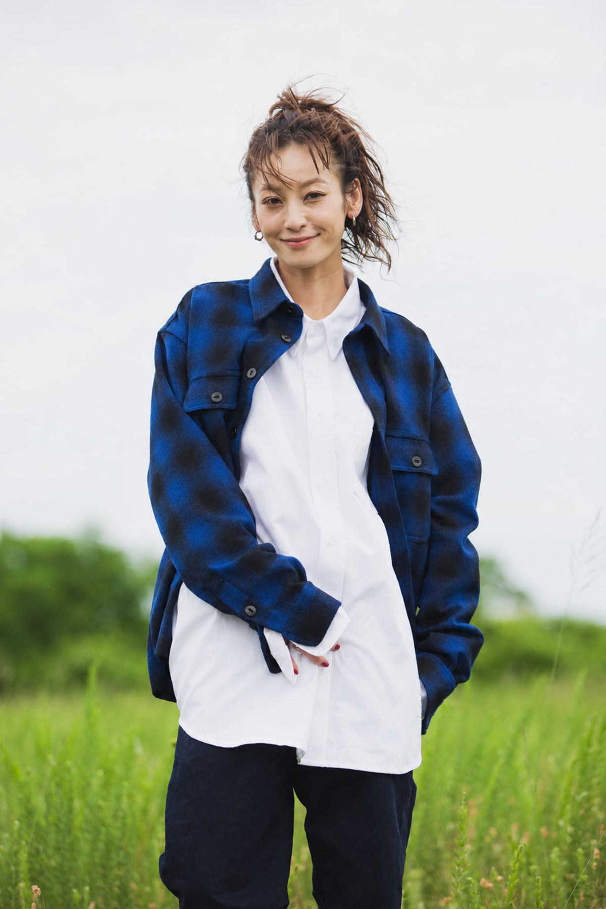 PLAIN LONG SLEEVED CHECK SHIRT