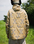 MAYO CROSS BONES EMBROIDERY NYLON MOUNTAIN PARKA - GOLD