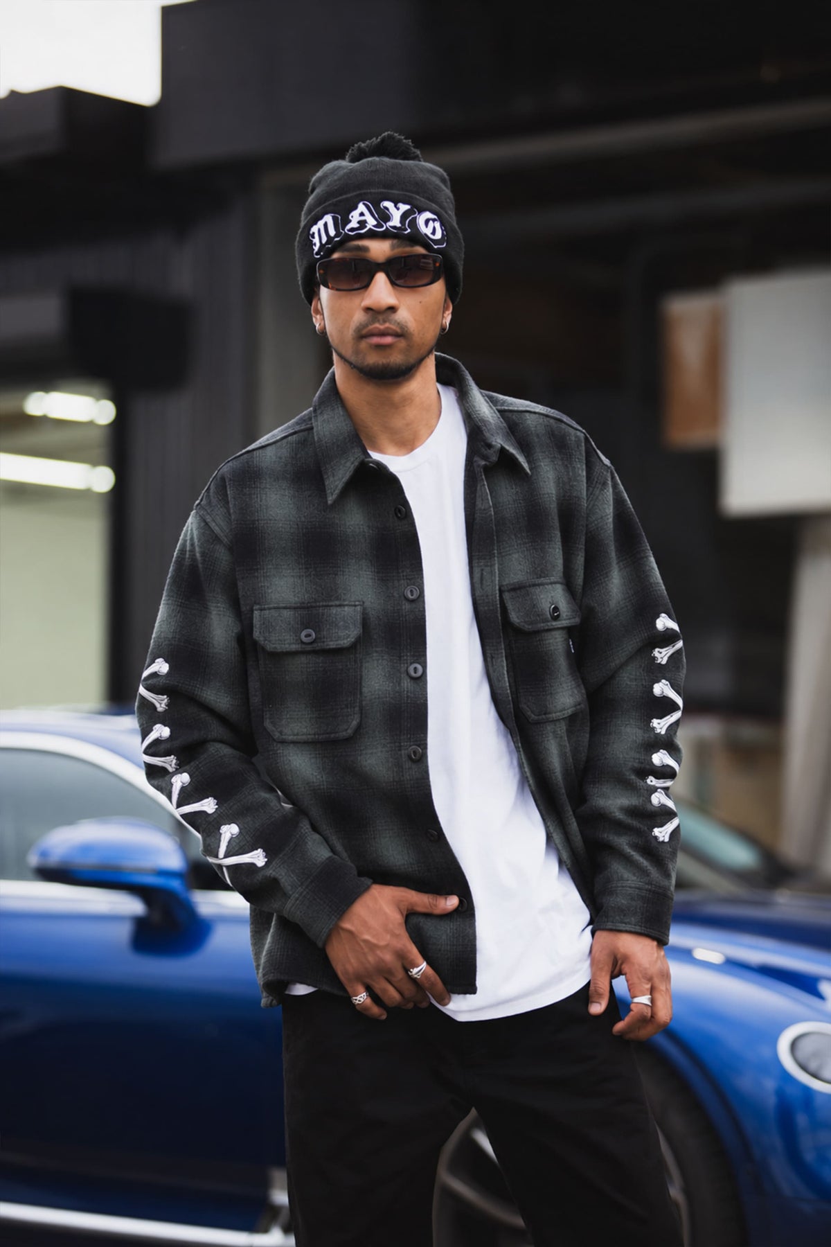 MAYO CROSS BORN EMBROIDERY LONG SLEEVED CHECK SHIRT