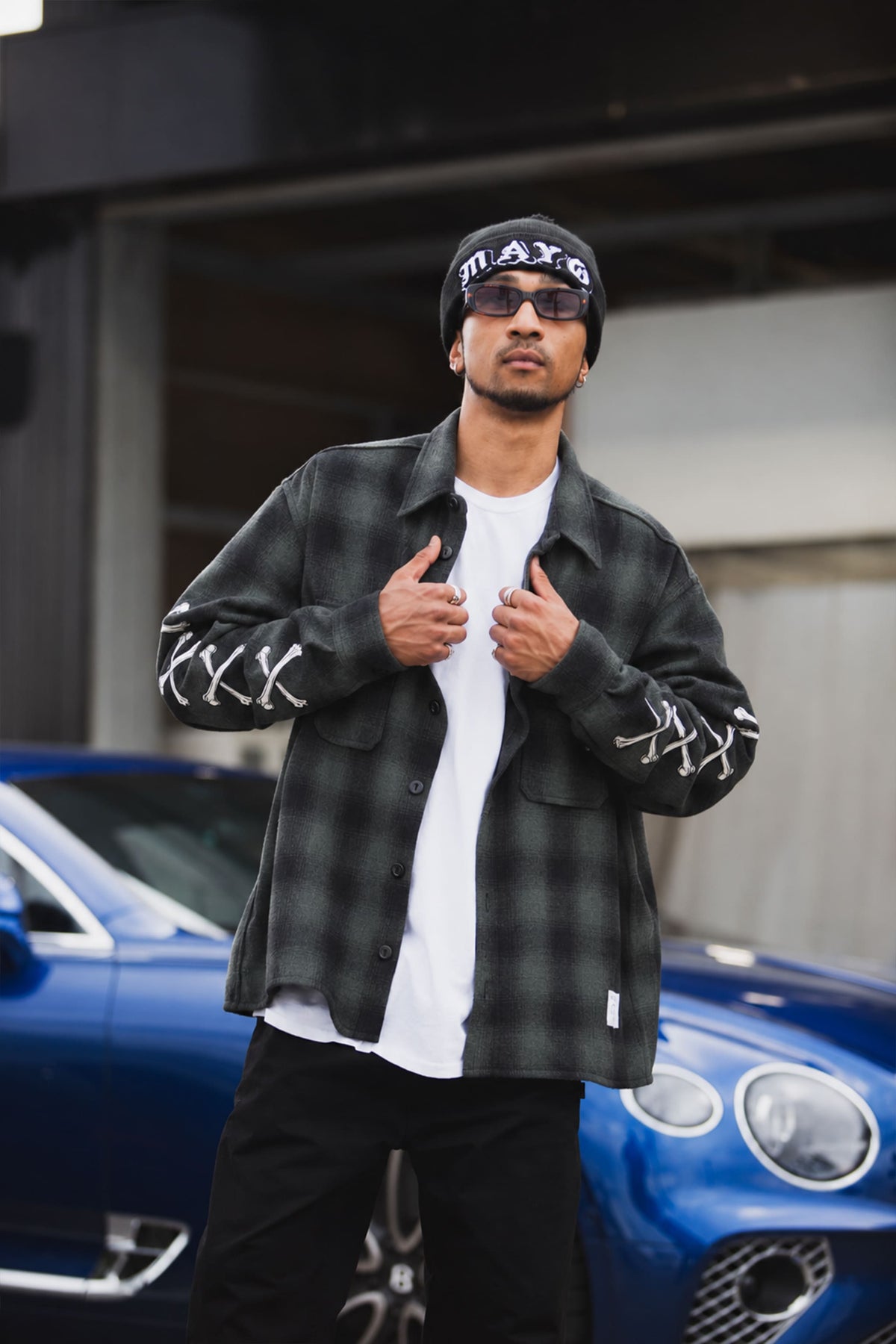 MAYO CROSS BORN EMBROIDERY LONG SLEEVED CHECK SHIRT