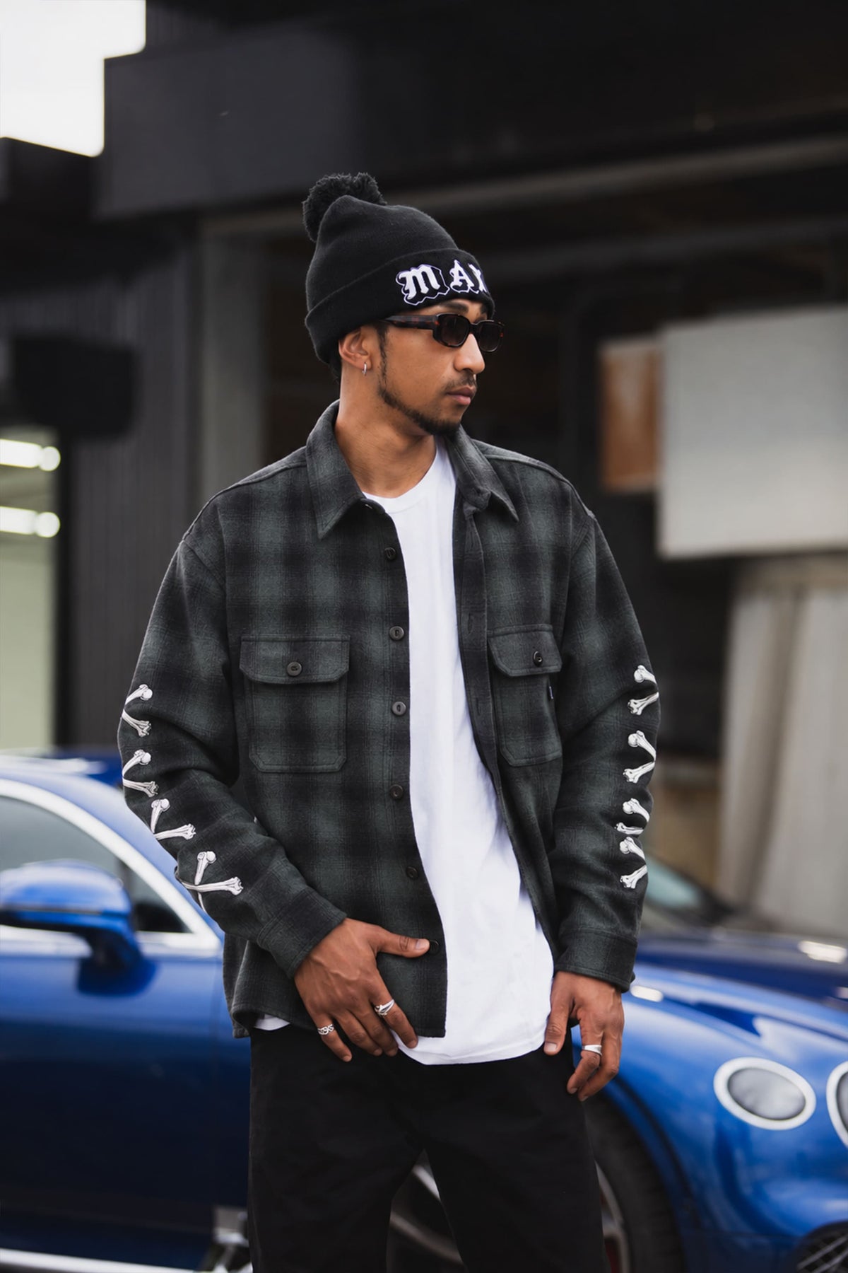MAYO CROSS BORN EMBROIDERY LONG SLEEVED CHECK SHIRT