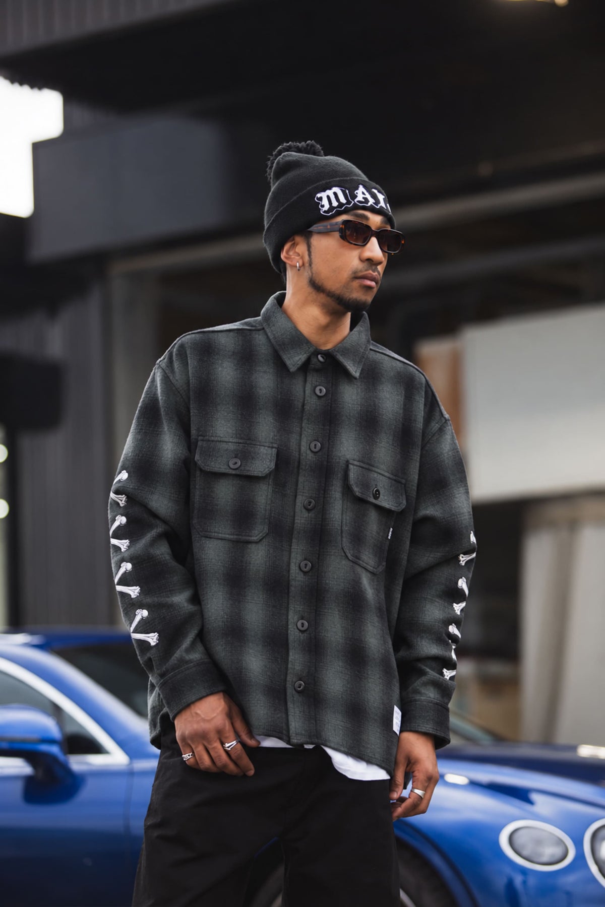 MAYO CROSS BORN EMBROIDERY LONG SLEEVED CHECK SHIRT
