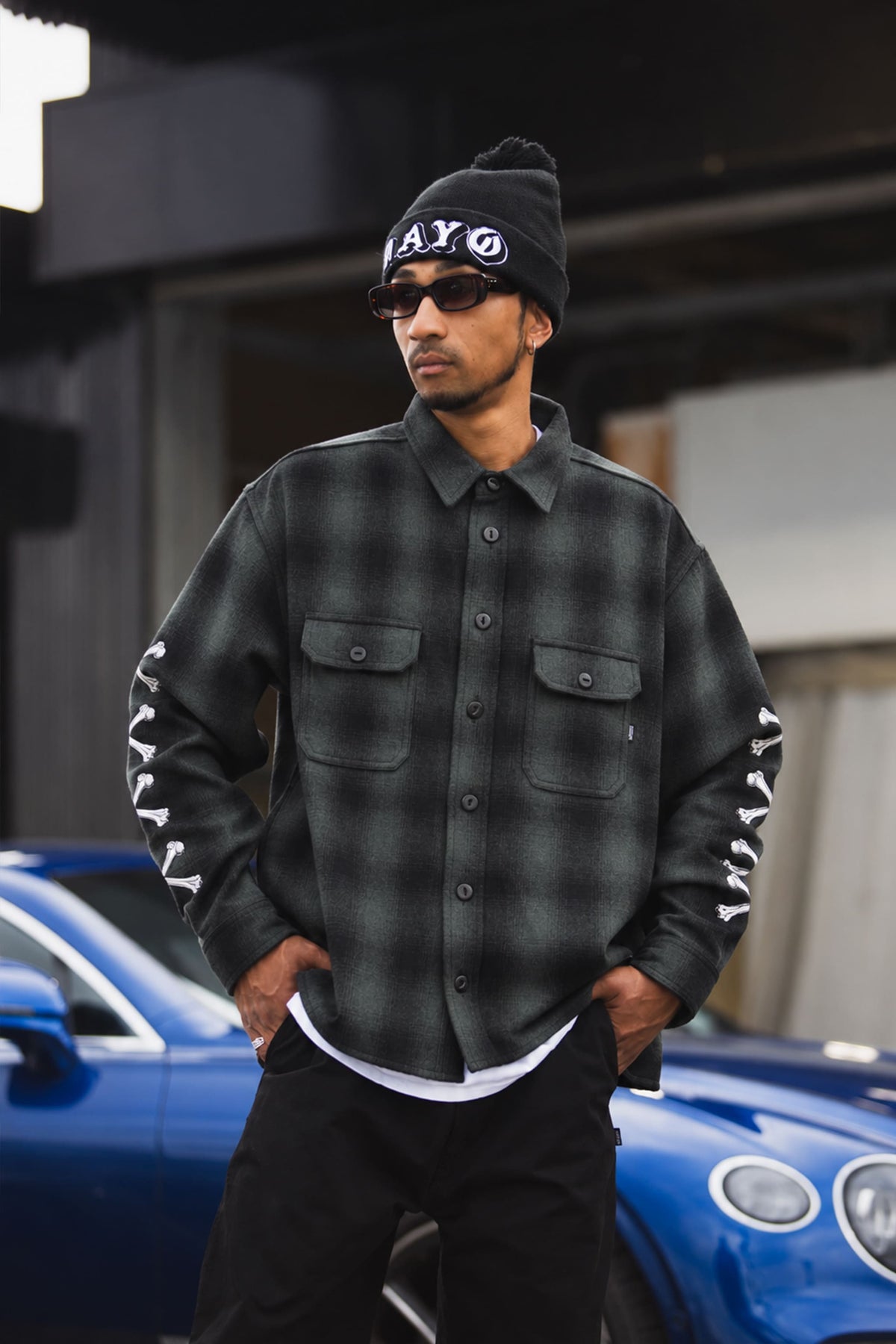 MAYO CROSS BORN EMBROIDERY LONG SLEEVED CHECK SHIRT
