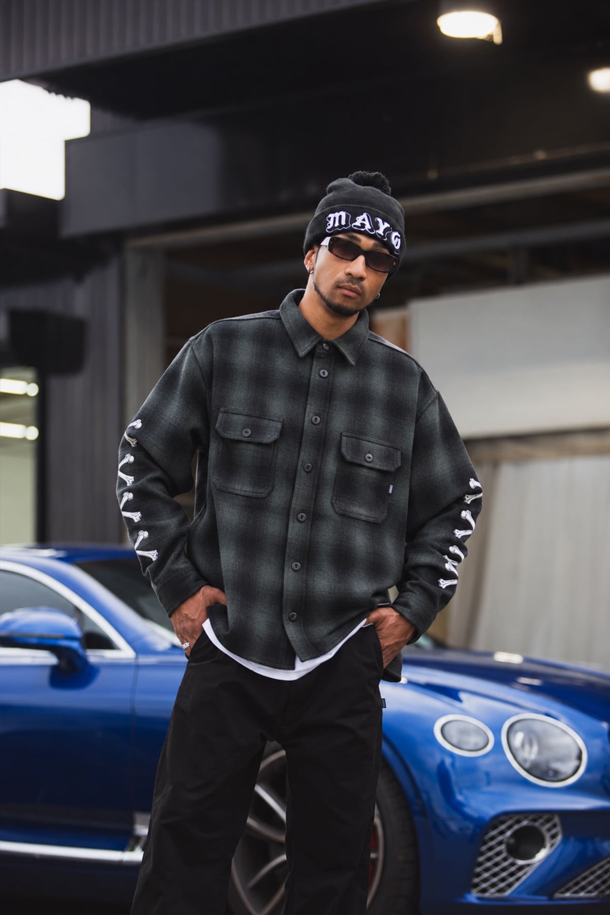 MAYO CROSS BORN EMBROIDERY LONG SLEEVED CHECK SHIRT