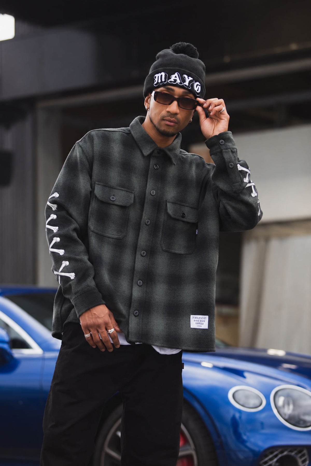 MAYO CROSS BORN EMBROIDERY LONG SLEEVED CHECK SHIRT
